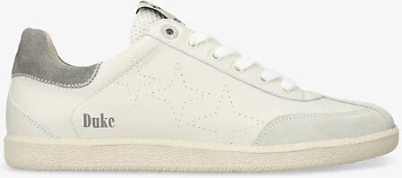 Mens White Plus Duke Leather Low-Top Trainers Eur 41 / 7 Uk Men
