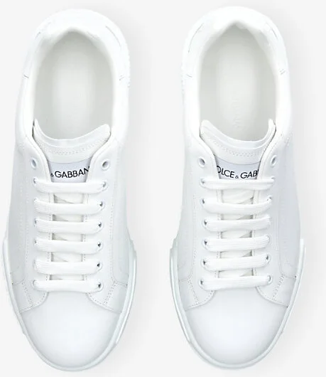 Mens White Portofino Clean Leather Low-Top Trainers Eur 43.5 / 9.5 Uk Men - Image 2