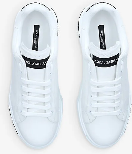 Mens White Portofino Leather Low-Top Trainers Eur 45 / 11 Uk Men - Image 2