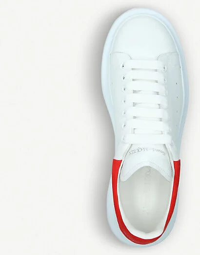 Mens White/Red Men's Show Leather Platform Trainers Eur 46 / 12 Uk Men - Image 2