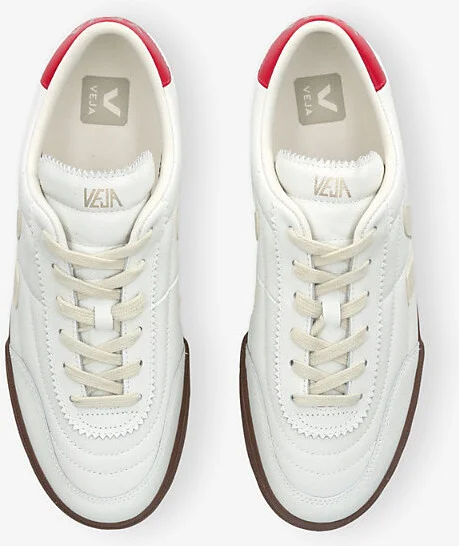 Mens White/Red Panenka Leather Low-Top Trainers Eur 43 / 9 Uk Men - Image 2