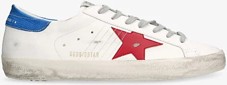Mens White/Red Superstar Bio Leather Low-Top Trainers Eur 41 / 7 Uk Men