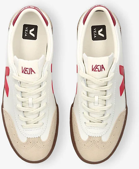Mens White/Red Volley Low-Top Leather Trainers Eur 41 / 7 Uk Men - Image 2