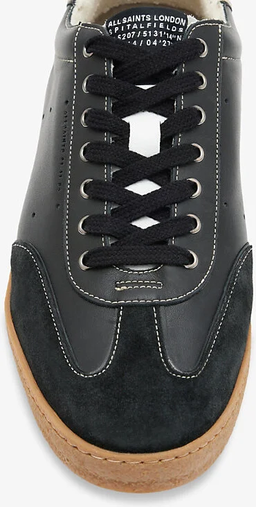 Mens White/Sand Leo Brand-Embossed Leather Low-Top Trainers Eur 42 / 8 Uk Men - Image 3