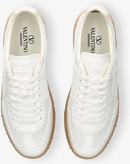Mens White Upvillage Leather Low-Top Trainers Eur 40 / 6 Uk Men - Image 2
