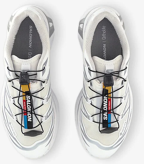 Mens White White Silver Xt-6 Gtx Quick-Lace Mesh Low-Top Trainers 4.5 - Image 2
