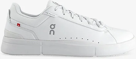 Mens White White White The Roger Advantage Faux-Leather Low-Top Trainers 8.5