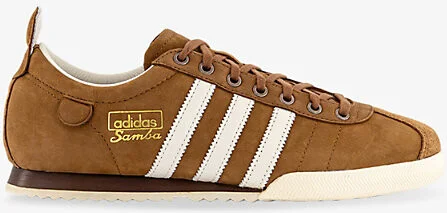 Mens Wild Brown Off White Samba 62 Suede Low-Top Trainers 10.5