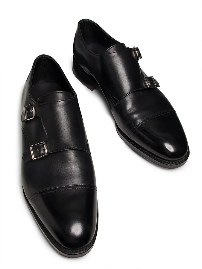 Men's William Double-Buckle Monk Shoes - Black - Size 7.5 - Image 3