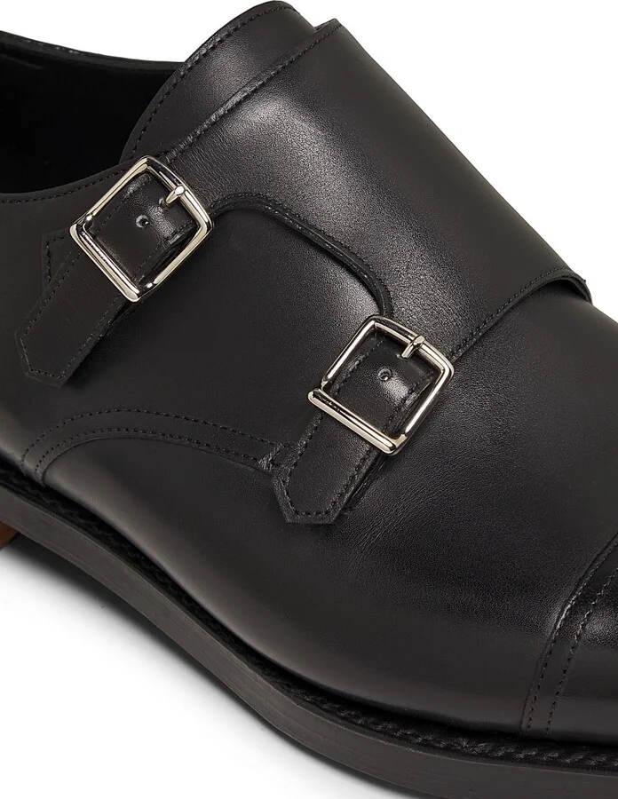 Men's William Double-Buckle Monk Shoes - Black - Size 7.5 - Image 4