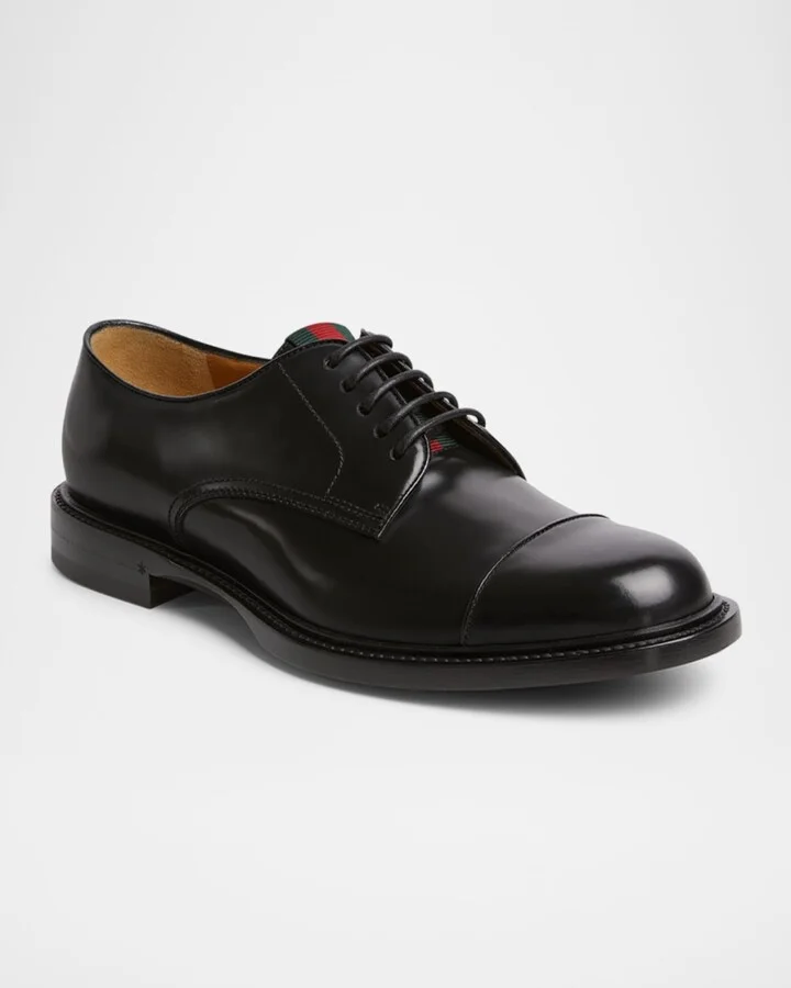 Men's William Leather Cap-Toe Derby Shoes - Image 2