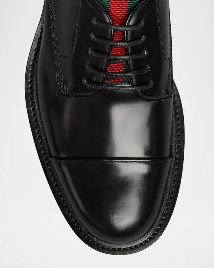 Men's William Leather Cap-Toe Derby Shoes - Image 4