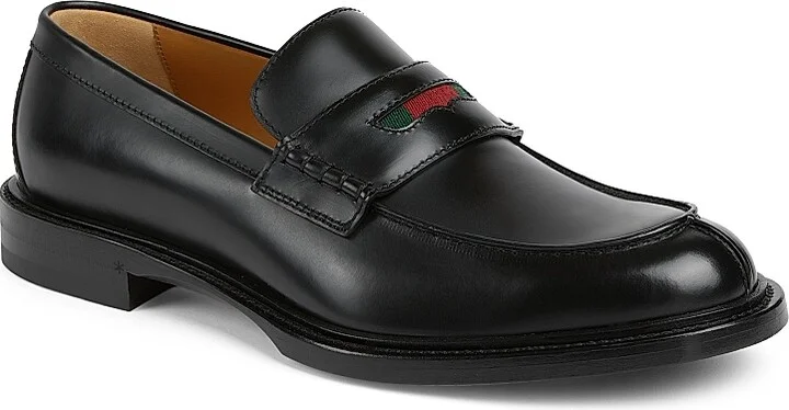 Men's William Web Leather Penny Loafers - Black - Size 11 - Image 2