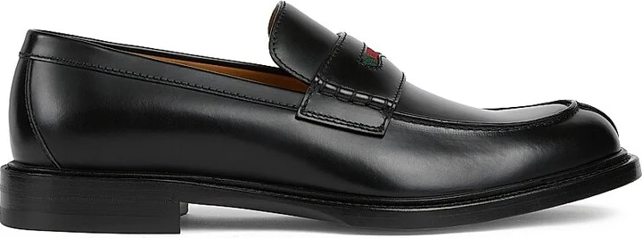 Men's William Web Leather Penny Loafers - Black - Size 11