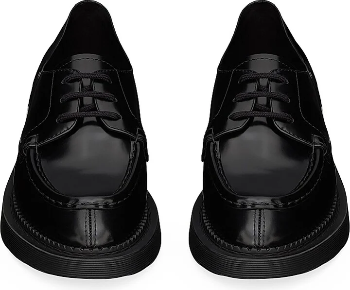 Men's Wim Derbies in Smooth Leather - Black - Size 7 - Image 3
