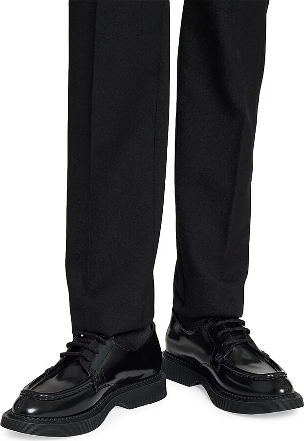 Men's Wim Derbies in Smooth Leather - Black - Size 7 - Image 4