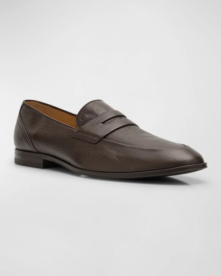 Men's Windsor Grained Leather Penny Loafers - Image 2