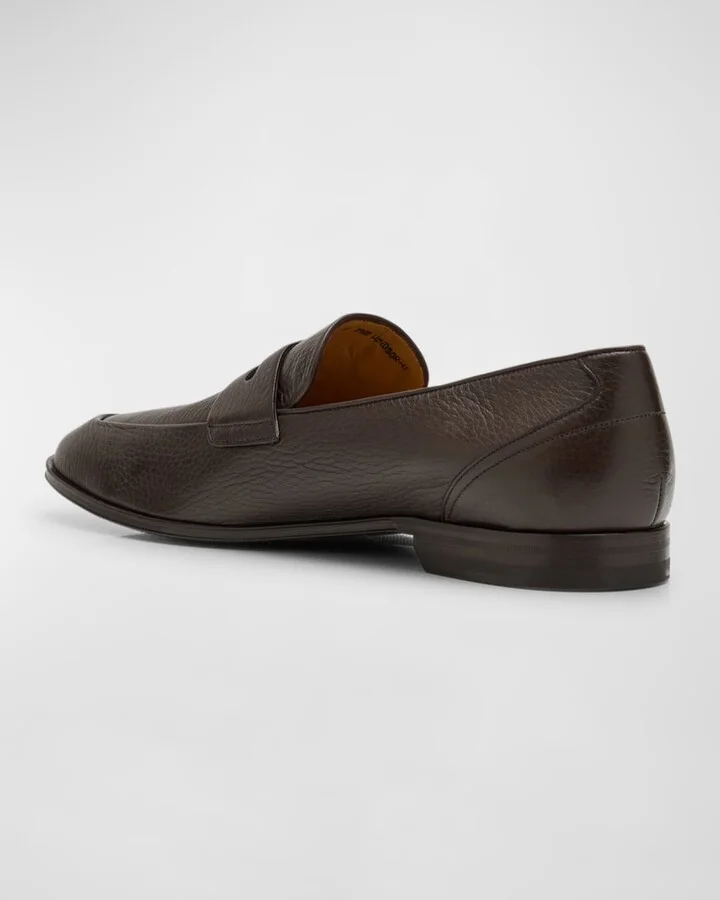 Men's Windsor Grained Leather Penny Loafers - Image 4