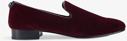 Mens Wine Ace Slip-On Flat Velvet Loafers Eur 42 / 8 Uk Men