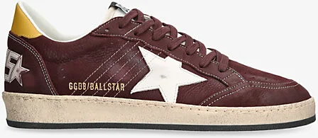 Mens Wine Ball Star Leather Low-Top Trainers Eur 43 / 9 Uk Men