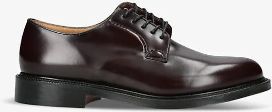Mens Wine Shannon Lace-Up Leather Derby Shoes Eur 42 / 8 Uk Men