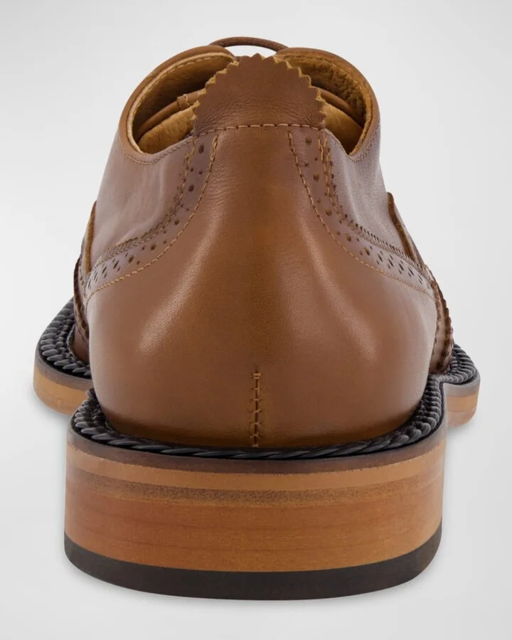 Men's Wingtip Brogue Leather Derby Shoes - Image 3