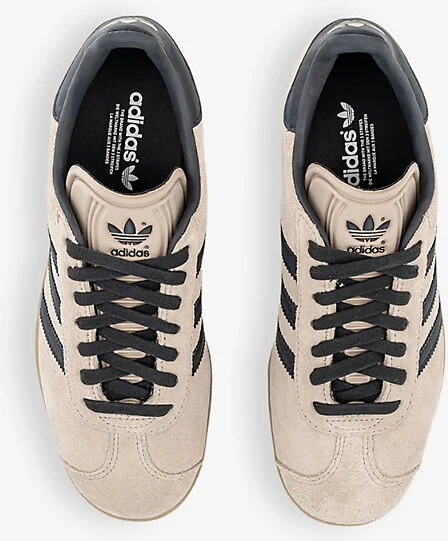 Mens Wonder Taupe Nightindigo Gazelle Brand-Stripe Suede Low-Top Trainers 12.5 - Image 2