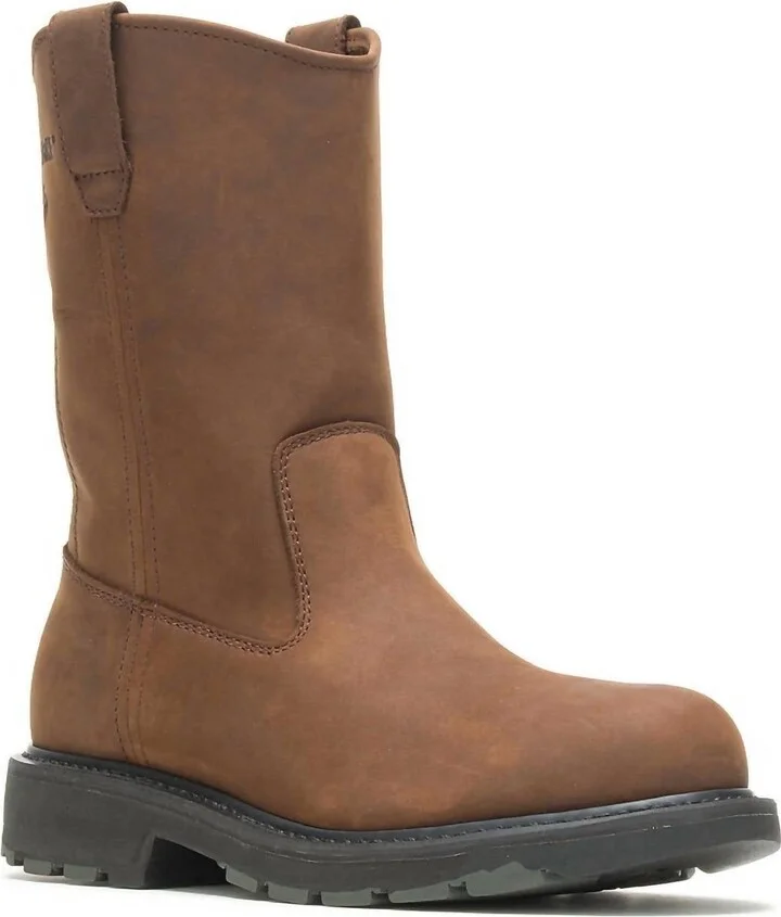 Men's Work Steel Toe Wellington Work Boot - Medium In Brown