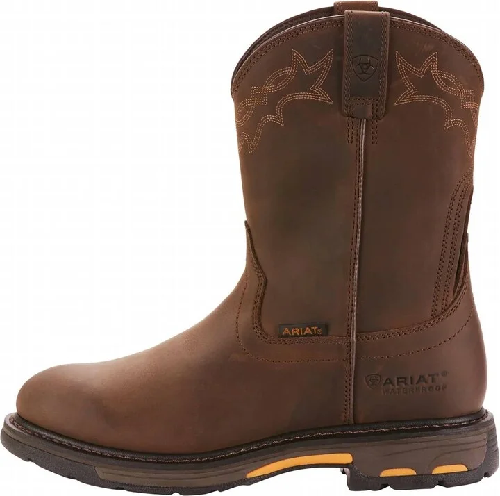 Men's Workhog Pull-On Waterproof Boots In Brown