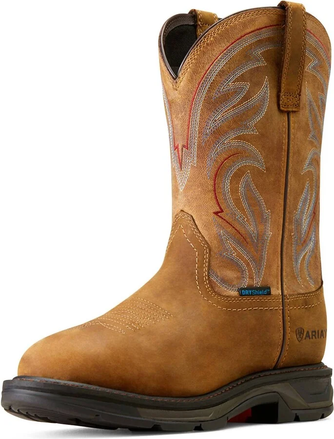 Men's Workhog Xt H2O Western Boots In Distressed Brown/bravo Brown
