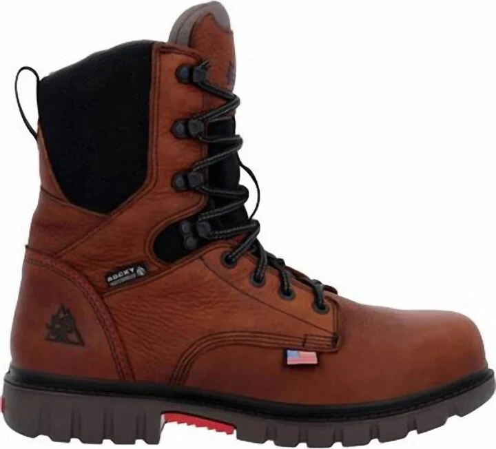 Men's Worksmart 8" Waterproof Composite Toe Work Boot - Wide Width In Brown