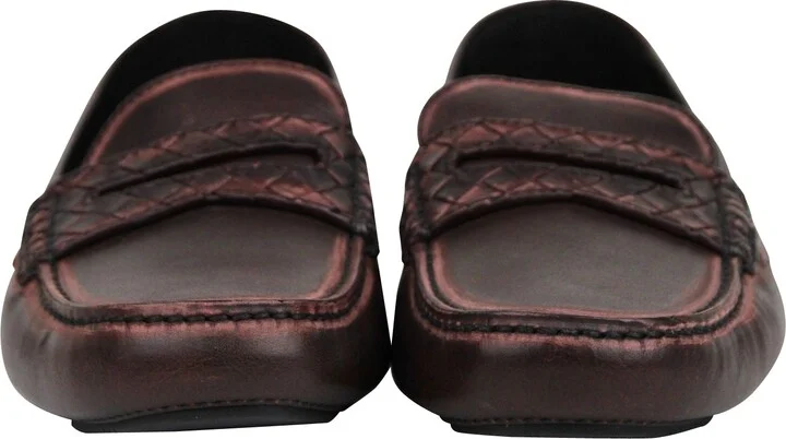 Men's Worn Burgundy Leather Loafer Shoes 427368 2240 (41 EU / 8 US) - Image 3