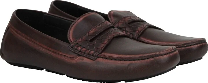 Men's Worn Burgundy Leather Loafer Shoes 427368 2240 (41 EU / 8 US) - Image 4