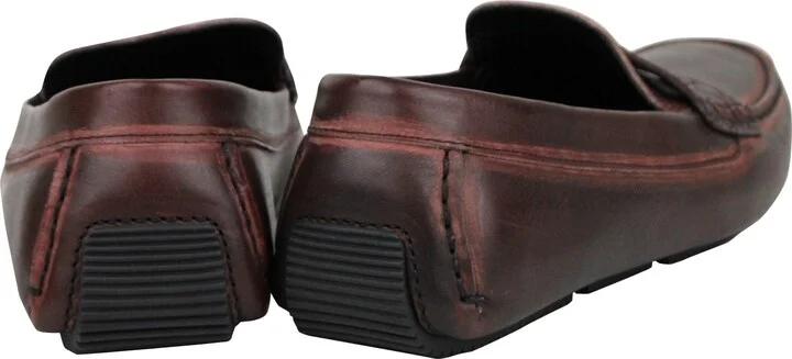 Men's Worn Burgundy Leather Loafer Shoes 427368 2240 (41 EU / 8 US) - Image 5