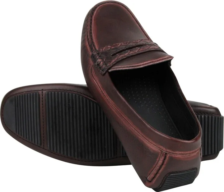 Men's Worn Burgundy Leather Loafer Shoes 427368 2240 (41 EU / 8 US) - Image 8