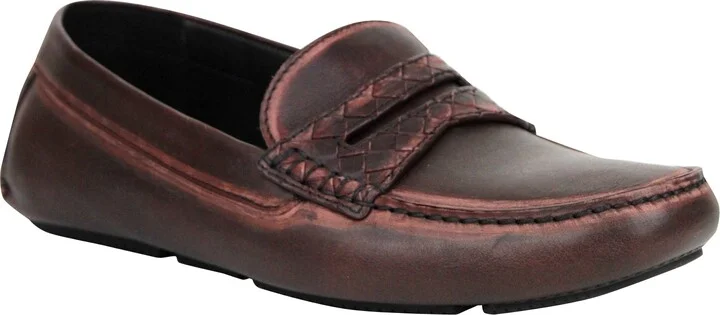 Men's Worn Burgundy Leather Loafer Shoes 427368 2240 (41 EU / 8 US)