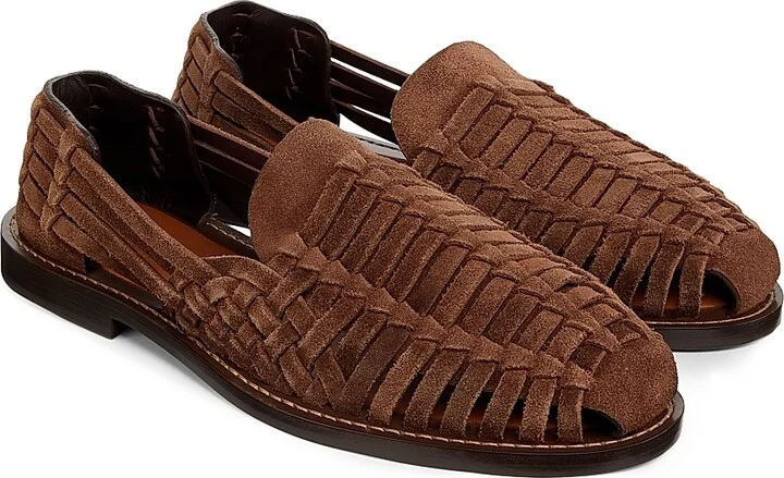 Men's Woven Leather Sandals - Brown - Size 7 - Image 2