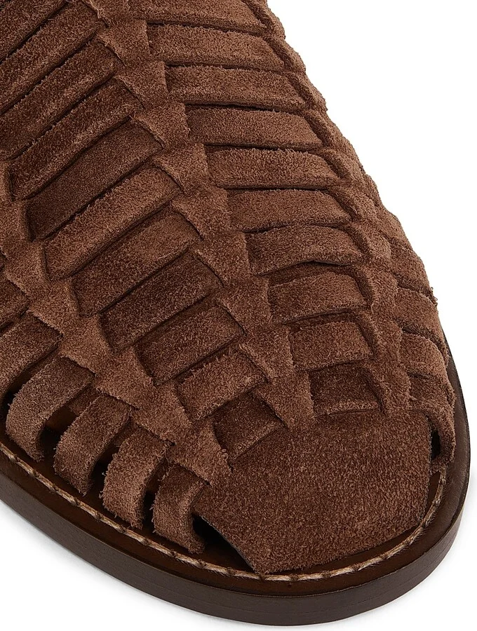 Men's Woven Leather Sandals - Brown - Size 7 - Image 5