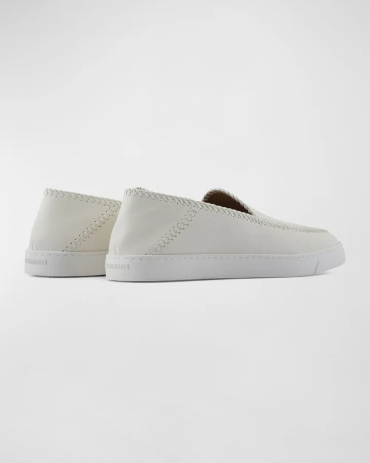 Men's Woven Leather Slip-On Sneakers - Image 2