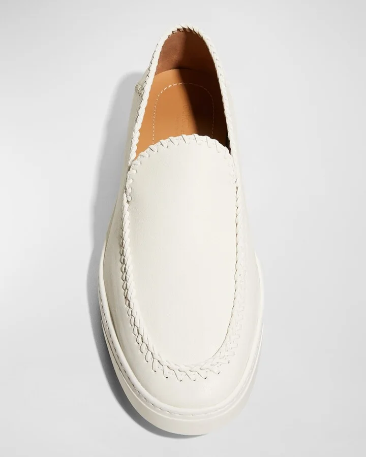 Men's Woven Leather Slip-On Sneakers - Image 3