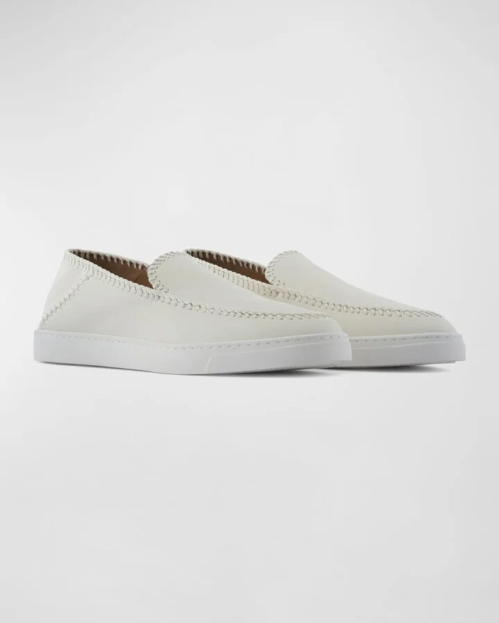 Men's Woven Leather Slip-On Sneakers - Image 4