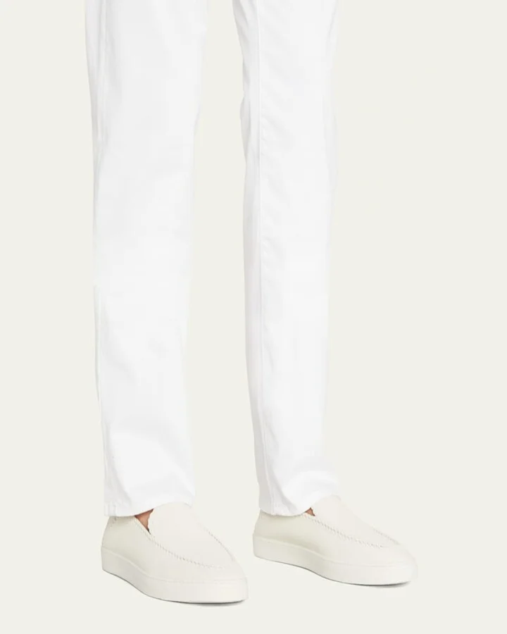 Men's Woven Leather Slip-On Sneakers - Image 3