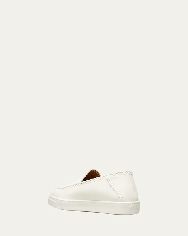 Men's Woven Leather Slip-On Sneakers - Image 4
