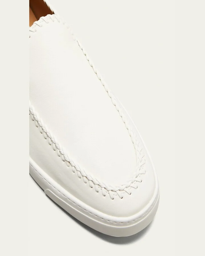 Men's Woven Leather Slip-On Sneakers - Image 5