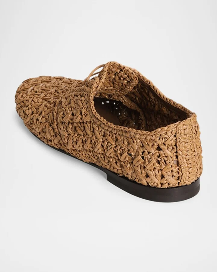 Men's Woven Raffia Derby Shoes - Image 7