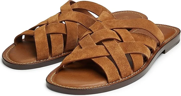 Men's Woven Suede Sandals - Brown - Size 8 - Image 2