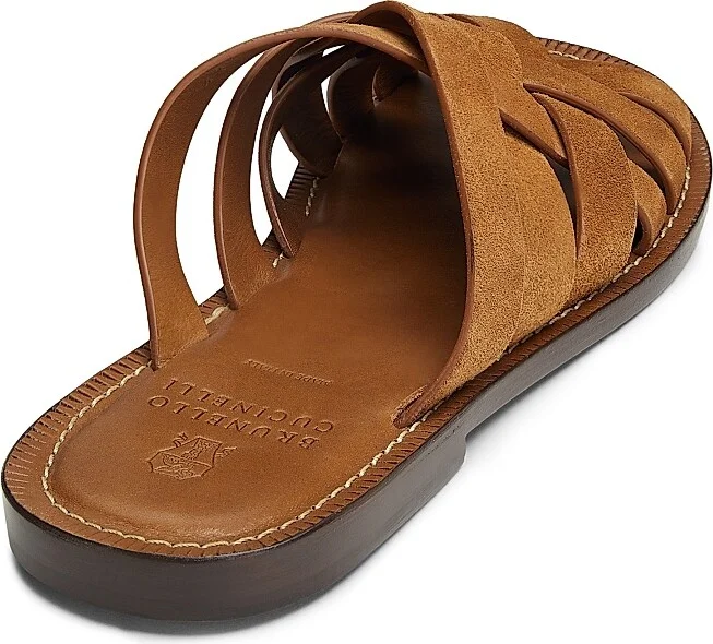 Men's Woven Suede Sandals - Brown - Size 8 - Image 3
