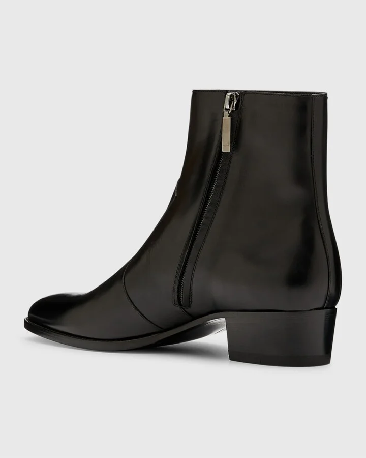 Men's Wyatt 40 Leather Zip Ankle Boots - Image 4