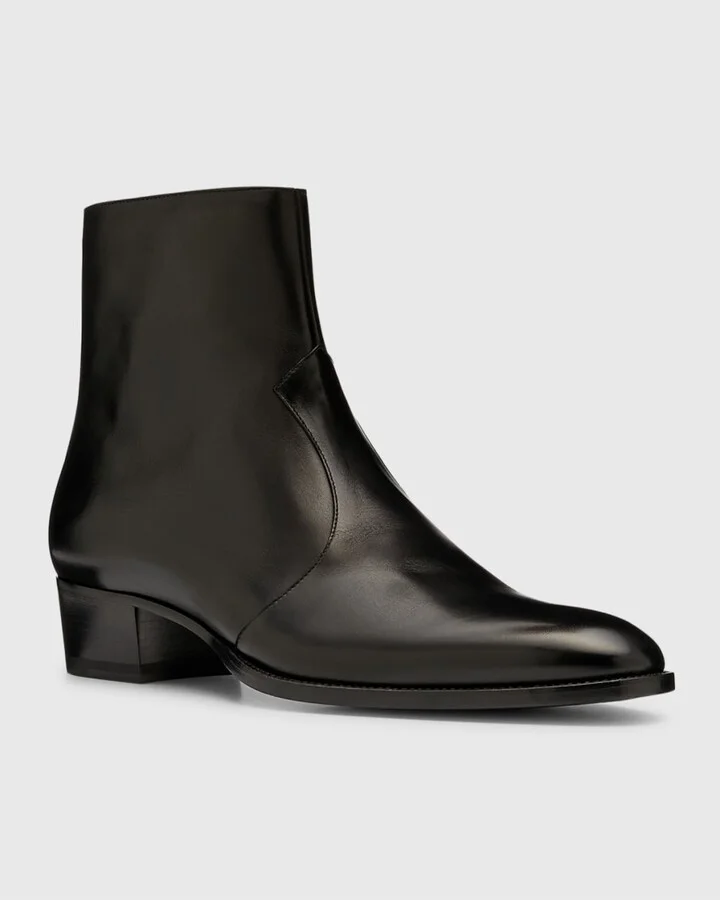 Men's Wyatt 40 Leather Zip Ankle Boots - Image 5