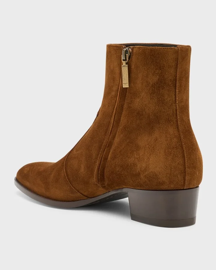 Men's Wyatt 40 Suede Zip Ankle Boots - Image 3
